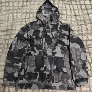 686 Smarty Authentic Ski Jacket Mens Medium Gray Camo 15k Waterproof Snowboard
